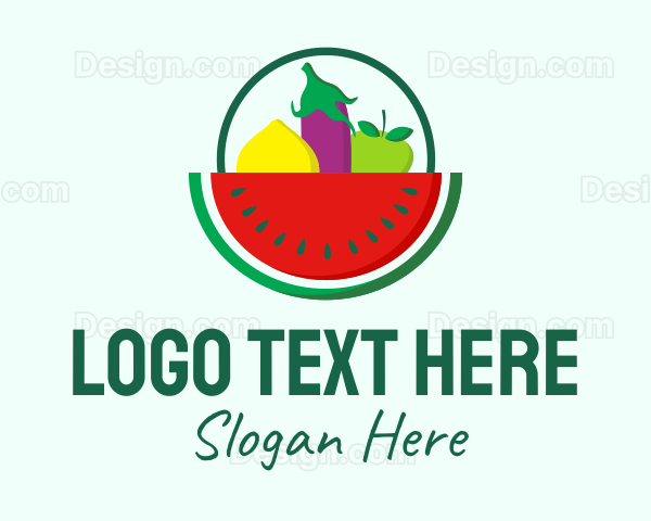 Produce Watermelon Basket Logo