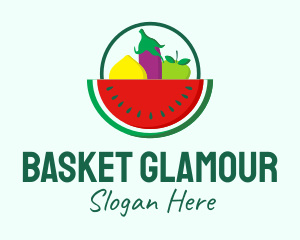 Produce Watermelon Basket logo design