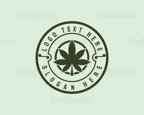 Marijuana Plantation Badge Logo