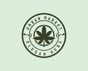 Marijuana Plantation Badge Logo