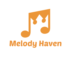 Musical Note Crown logo design