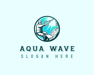 Water Skiing Surfing logo design