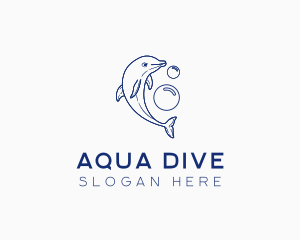 Wild Dolphin Bubbles  logo design