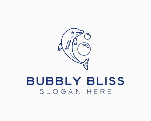 Wild Dolphin Bubbles  logo design