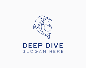 Wild Dolphin Bubbles  logo design