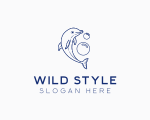 Wild Dolphin Bubbles  logo design