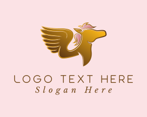 Elegant Golden Pegasus logo design