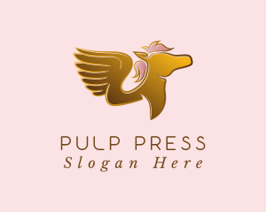 Elegant Golden Pegasus logo design