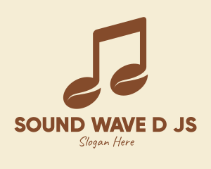 Brown Musical Coffee Bean logo design