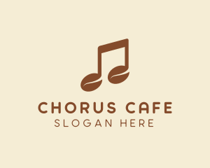 Brown Musical Coffee Bean logo