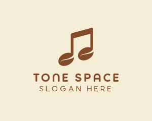 Brown Musical Coffee Bean logo