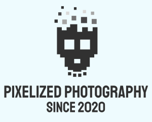 Pixel Skull Game logo design