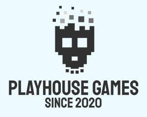 Pixel Skull Game logo design