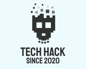 Pixel Skull Game logo design