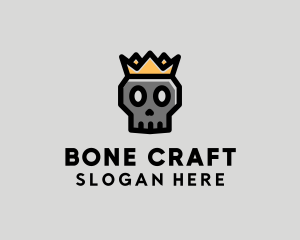 Bone Skull Crown logo design