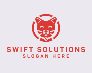 Happy Feline Cat logo design