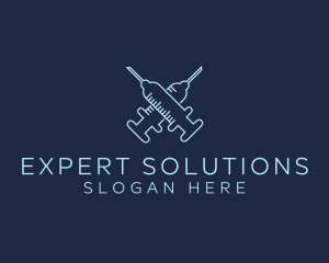 Medical Cross Syringe logo design