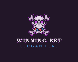 Skull Casino Gambling logo design