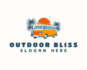 Beach Surfing Van logo design