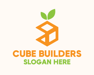 Orange Delivery Cube  logo design