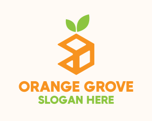 Orange Delivery Cube  logo design