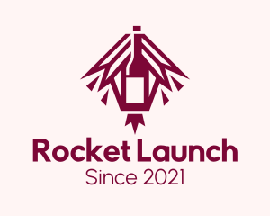 Rocket Wine Bottle logo design