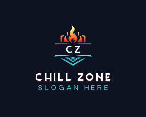 Heating Cooling Thermal logo design