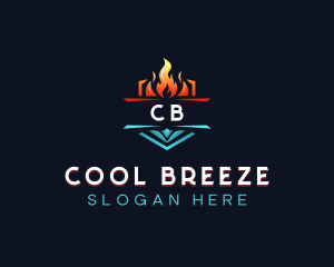 Heating Cooling Thermal logo design