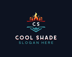 Heating Cooling Thermal logo design