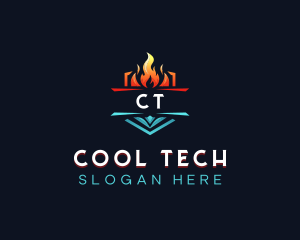 Heating Cooling Thermal logo design