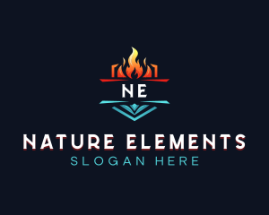 Heating Cooling Thermal logo design