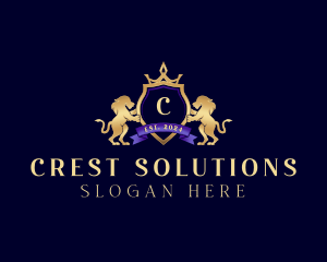 Crown Lion Crest logo design