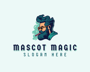 Hipster Man Cigarette logo design