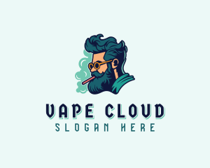 Hipster Man Cigarette logo design