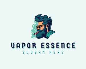 Hipster Man Cigarette logo design