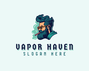 Hipster Man Cigarette logo design