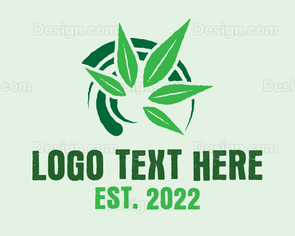 Hipster Leaf Weed Logo