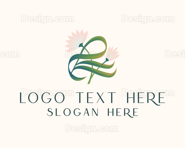 Floral Lotus Letter L Logo