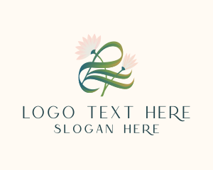 Floral Lotus Letter L logo