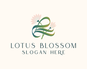 Floral Lotus Letter L logo design