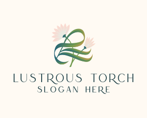 Floral Lotus Letter L logo design