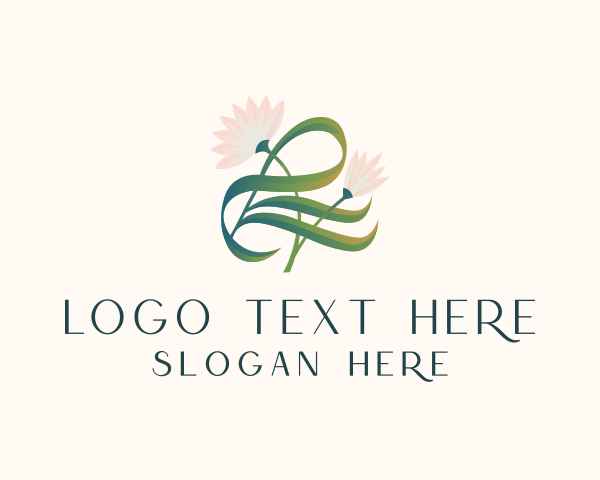 Floral Lotus Letter L logo