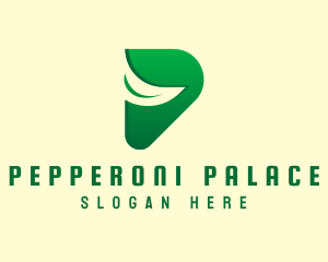 Spa Leaf Letter P logo design