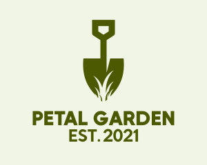 Green Shovel Grass  logo design