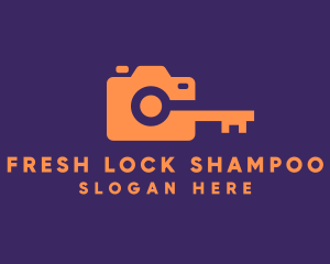 Orange Camera Lock logo design