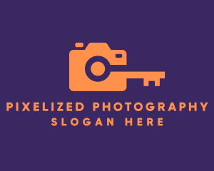 Orange Camera Lock logo design