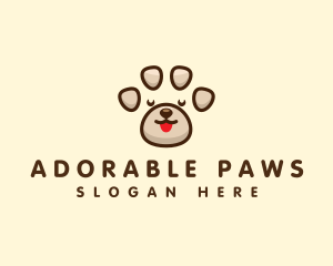 Cute Puppy Paw logo design