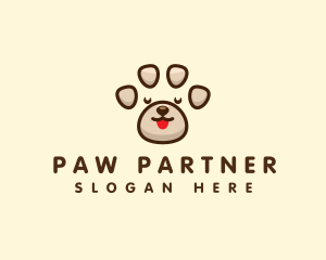 Cute Puppy Paw logo design