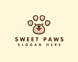 Cute Puppy Paw logo design