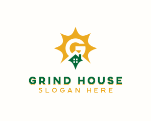 House Sun Letter G logo design